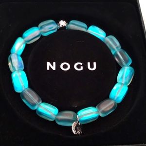 NOGU Aquamarine | .925 Sterling Silver | Mermaid Glass Pebble Bracelet